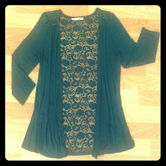 Maurices Sweaters - Like New! Maurices Lace-Back Cardigan; Teal